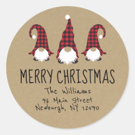 Adesivo Redondo Rótulo de Endereço de Devolução de Natal do Red Gn