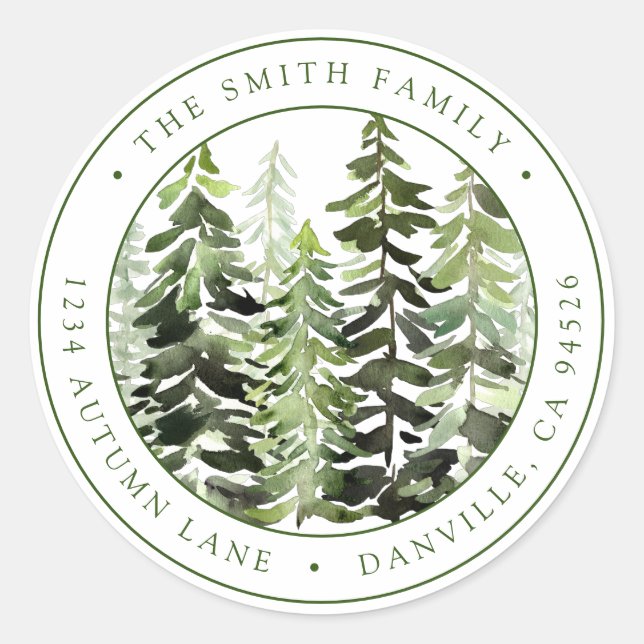 Adesivo Redondo Rótulo de Endereço de Devolução de Natal Redondo P (Frente)