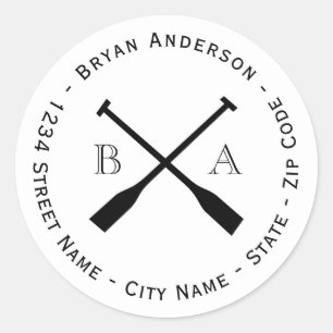 Adesivo Redondo Rótulo de Endereço de Devolução de Oars