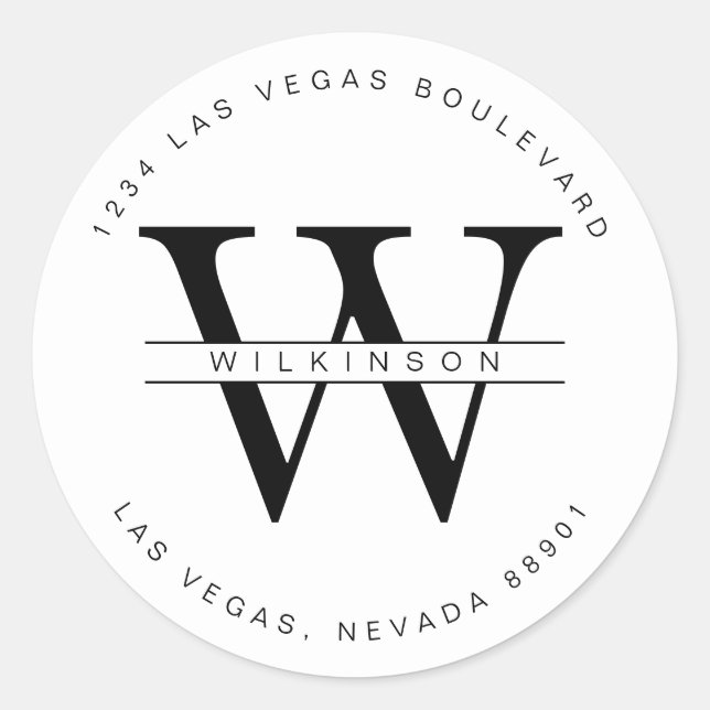 Adesivo Redondo Rótulo de endereço de devolução personalizado simp (Frente)