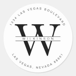 Adesivo Redondo Rótulo de endereço de devolução personalizado simp