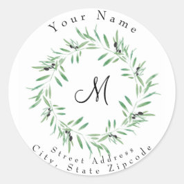 Adesivo Redondo Rótulo de Endereço de Ferro Preto-Azul