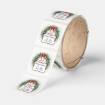 Rótulo de Endereço de Presente de Coroa de Natal e