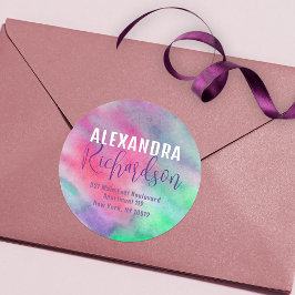 Adesivo Redondo Rótulo de Endereço de Retorno Arredondado de Cores