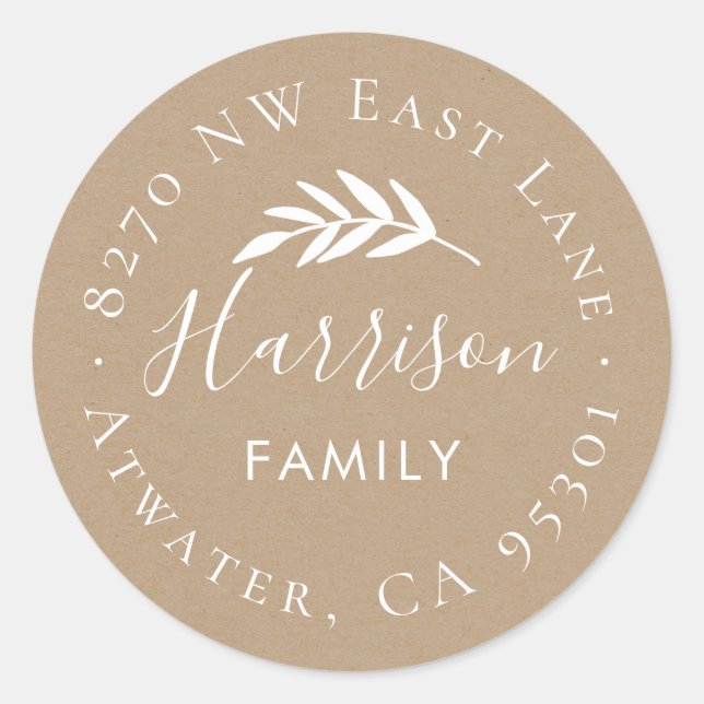 Adesivo Redondo Rótulo de Endereço de Retorno de Branch Round (Frente)