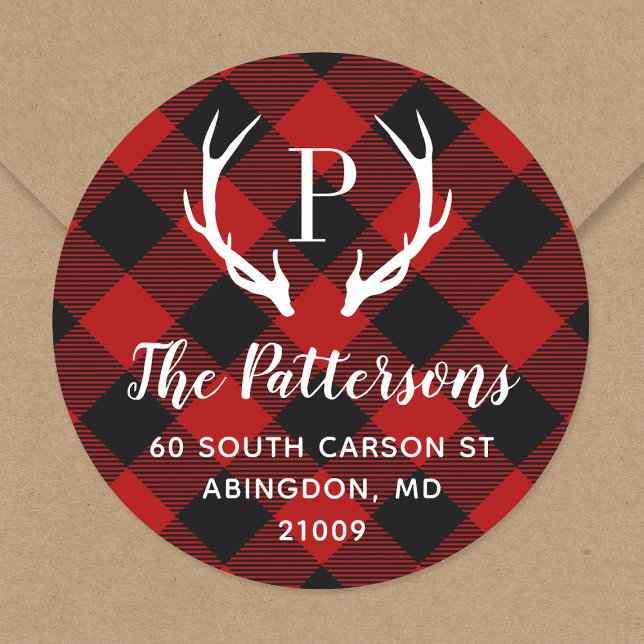 Adesivo Redondo Rótulo de Endereço de Retorno do Monograma Russo A (Criador carregado)