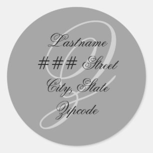 Adesivo Redondo Rótulo de endereço de retorno do Z monograma