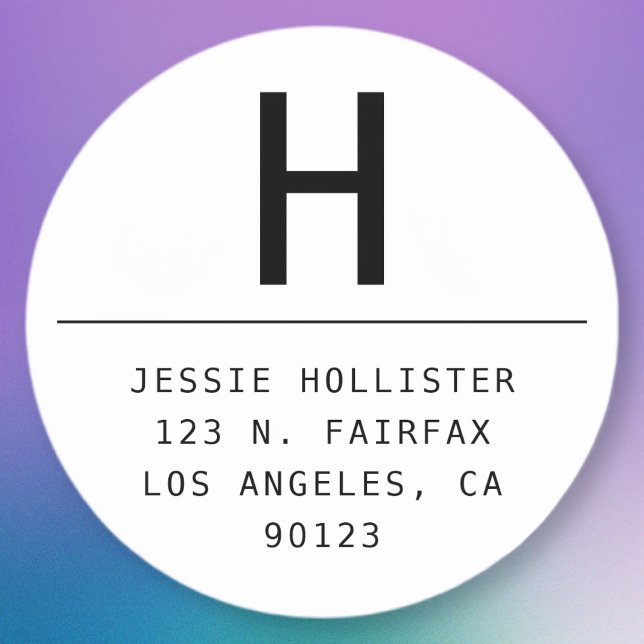 Adesivo Redondo Rótulo de Endereço de Retorno Mínimo Redondo (Criador carregado)