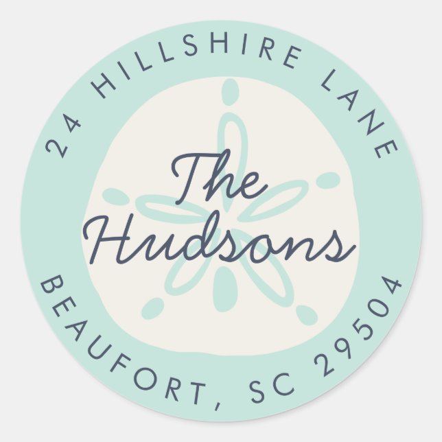 Adesivo Redondo Rótulo de Endereço de Retorno Sandollar (Frente)