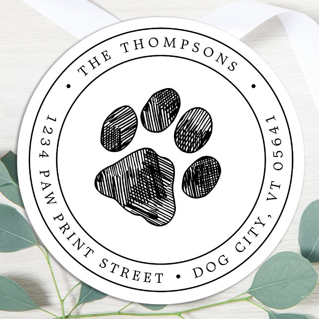 Adesivo Redondo Rótulo de Endereço de Retorno Simples para Impress (Criador carregado)