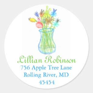 Adesivo Redondo Rótulo de endereço do grupo gráfico Karate Kat