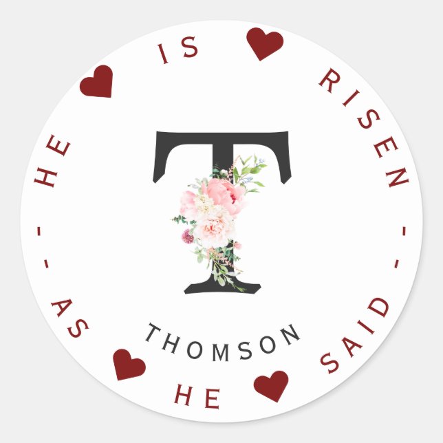 Adesivo Redondo Rótulo de Endereço do Monograma Floral Selvagem de (Frente)