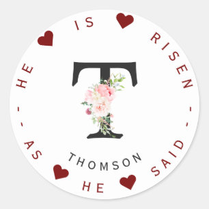 Adesivo Redondo Rótulo de Endereço do Monograma Floral Selvagem de