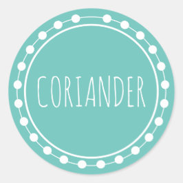 Adesivo Redondo Rótulo de Especiaria Coriander