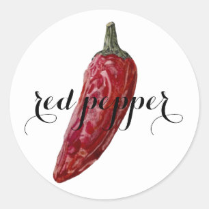 Adesivo Redondo Rótulo de especiarias: Pepper vermelho