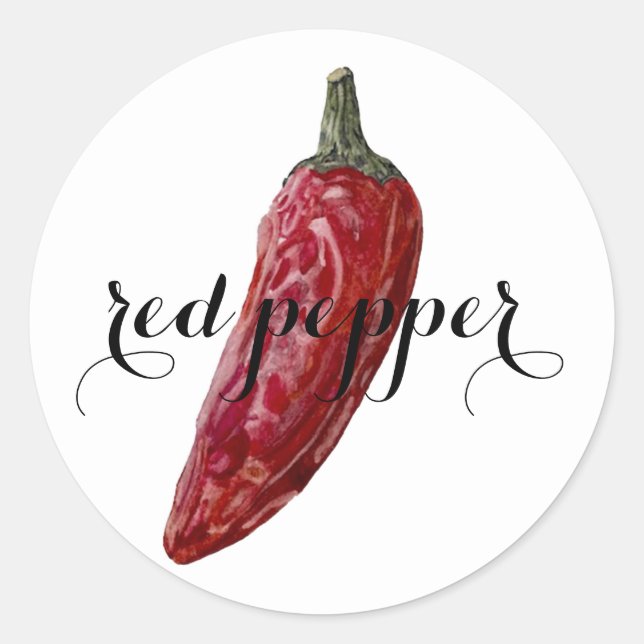 Adesivo Redondo Rótulo de especiarias: Pepper vermelho (Frente)
