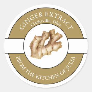 Adesivo Redondo Rótulo de Extração de Ginger