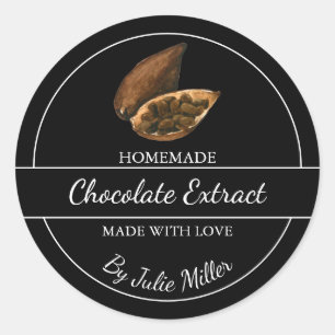 Adesivo Redondo Rótulo de Extrato de Chocolate Homemade Simples