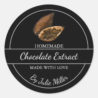 Adesivo Redondo Rótulo de Extrato de Chocolate Homemade Simples