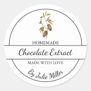 Adesivo Redondo Rótulo de Extrato de Chocolate Homemade Simples