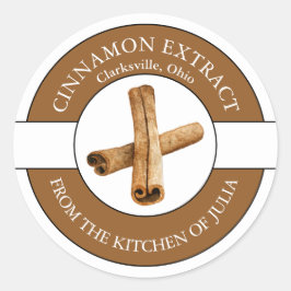 Adesivo Redondo Rótulo de Extrato de Cinnamon