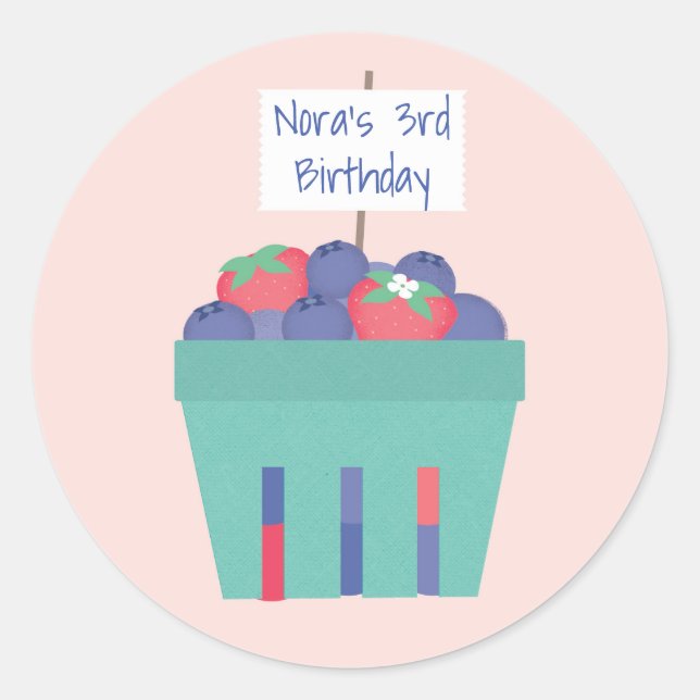 Adesivo Redondo Rótulo de Favor Berry Sweet (Frente)