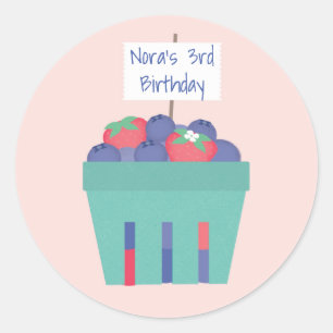 Adesivo Redondo Rótulo de Favor Berry Sweet