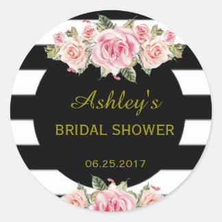 Adesivo Redondo Rótulo De Favor Da Vintagem Com Escala Floral Redo