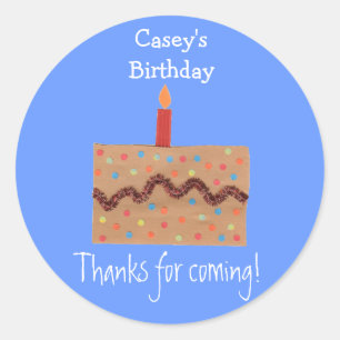 Adesivo Redondo Rótulo de favor de aniversário do Karate Kat Graph