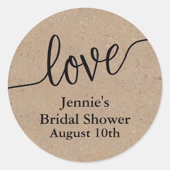 Adesivo Redondo Rótulo de Favor de Festa de Noiva com Grafia Rústi (Frente)