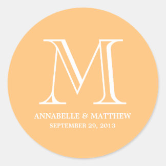 Adesivo Redondo Rótulo de Favor do Casamento do Monograma Formal
