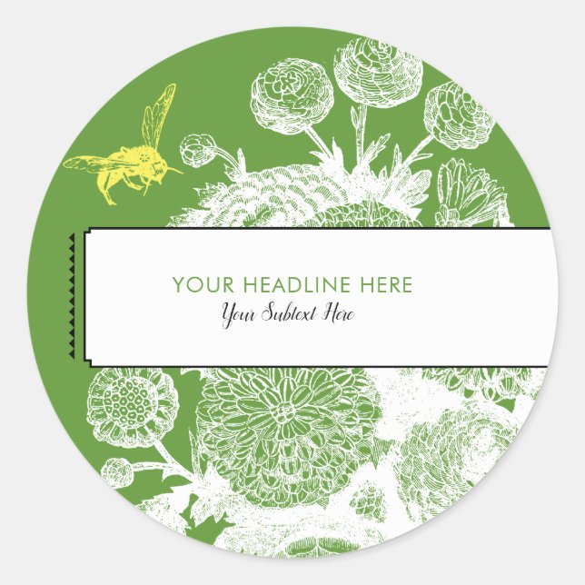 Adesivo Redondo Rótulo de Favor do Casamento Verde de Cerveja de J (Frente)