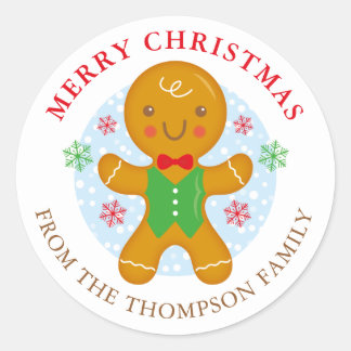 Adesivo Redondo Rótulo de Férias Personalizadas do Gingerpão