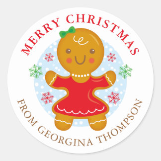 Adesivo Redondo Rótulo de Férias Personalizadas para Rapariga Ging