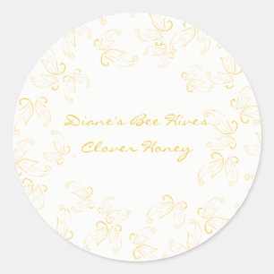 Adesivo Redondo Rótulo de Folha Dourada