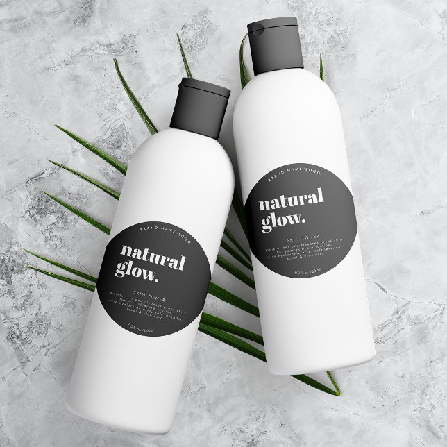 Adesivo Redondo Rótulo de Frasco Cosmético Arredondado Moderno (Criador carregado)