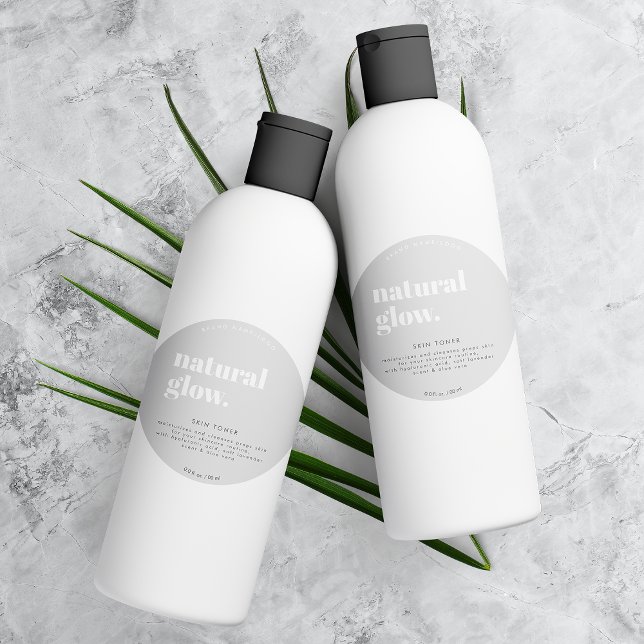 Adesivo Redondo Rótulo de Frasco Cosmético Arredondado Moderno (Criador carregado)