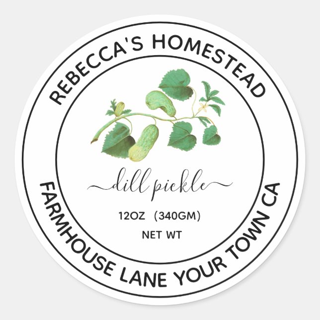 Adesivo Redondo Rótulo de frasco de exame de conserva de picada de (Frente)