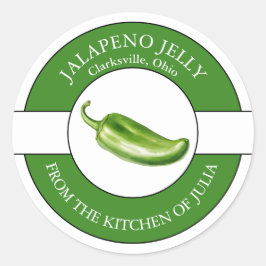 Adesivo Redondo Rótulo de Geleia de Jalapeno
