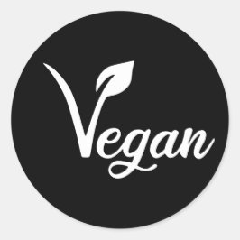 Adesivo Redondo Rótulo De Identificação Do Vegan,