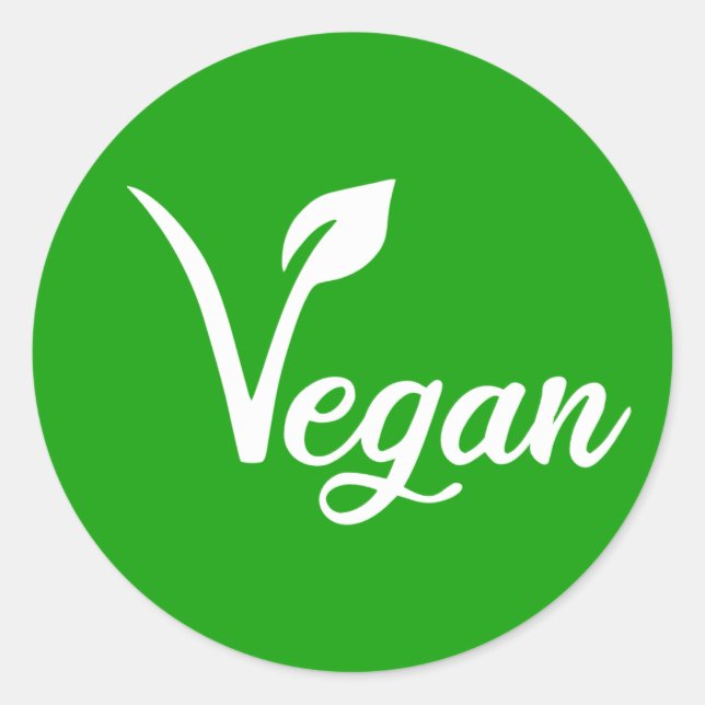 Adesivo Redondo Rótulo De Identificação Do Vegan, (Frente)