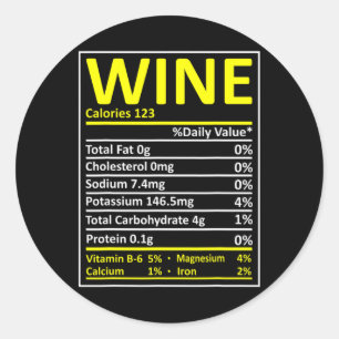 Adesivo Redondo Rótulo de Informações Nutricionais do Vinho de Açã