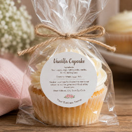 Adesivo Redondo Rótulo de Ingredientes de Cupcake de Baunilha Whis
