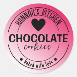 Adesivo Redondo Rótulo de Item de Fundo da Largura Rosa Embarcado 