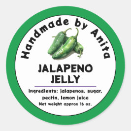 Adesivo Redondo Rótulo de Jalapeno Moderno Emperramento ou Jura de