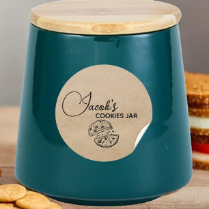 Adesivo Redondo Rótulo de Jar de Cookies