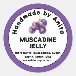Adesivo Redondo Rótulo de Jato de Muscadine Moderno ou de Jura de