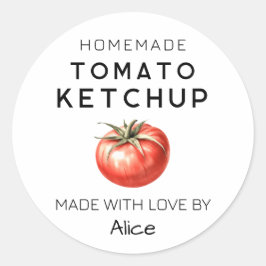 Adesivo Redondo rótulo de Ketchup de tomate caseiro