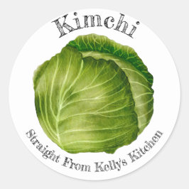 Adesivo Redondo Rótulo de Kimchi de Repolho para Negócios de Enlat