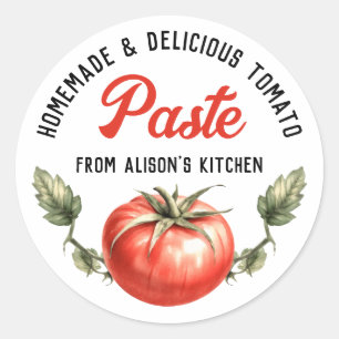 Adesivo Redondo Rótulo de lata de conserva personalizado de pasta
